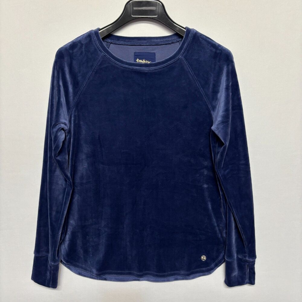 Lilly Pulitzer Luxletic Women Velvet Pullover Sweatshirt Size Small D131 -5